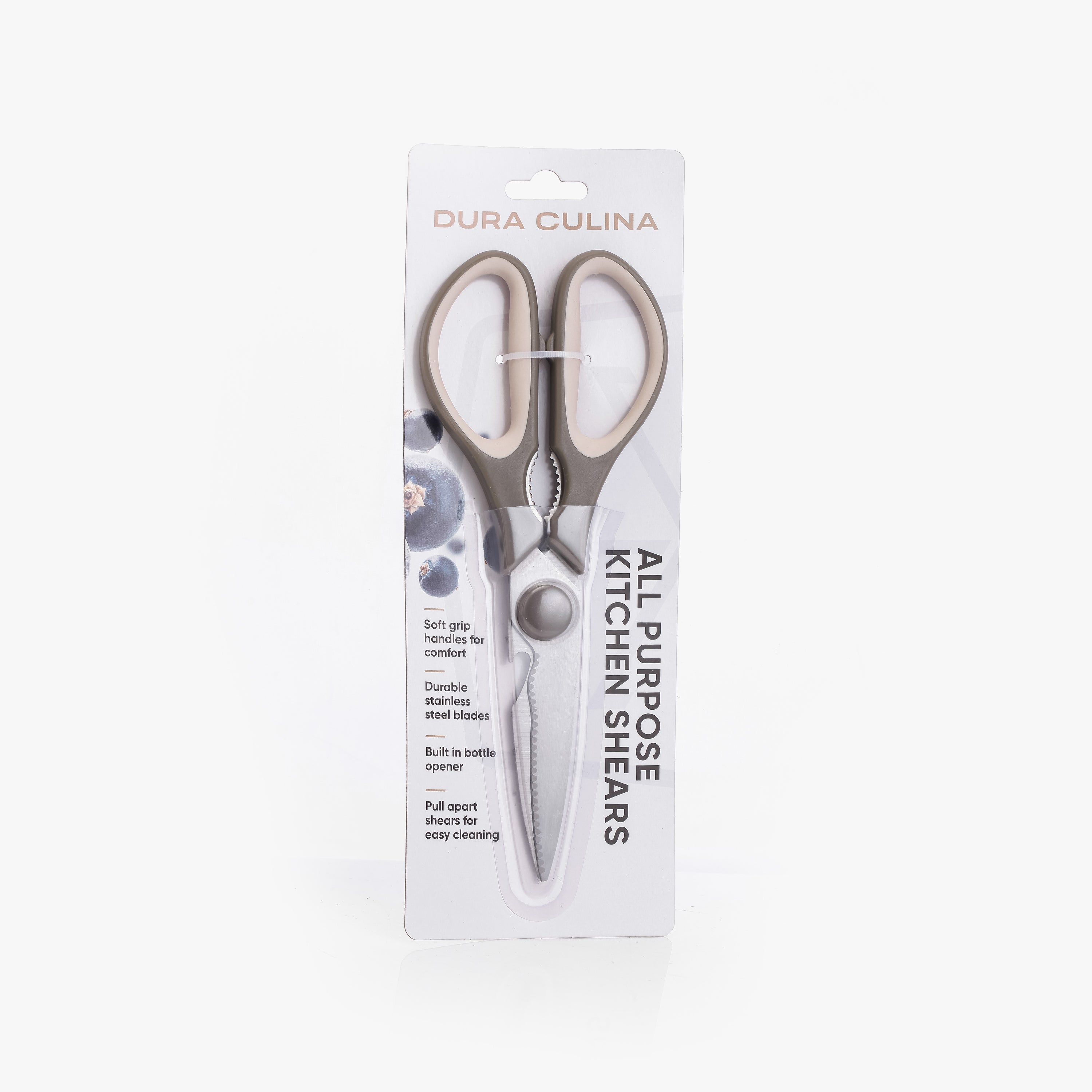 Multi-Function Stainless Steel Kitchen Shears with Soft Grip Handles