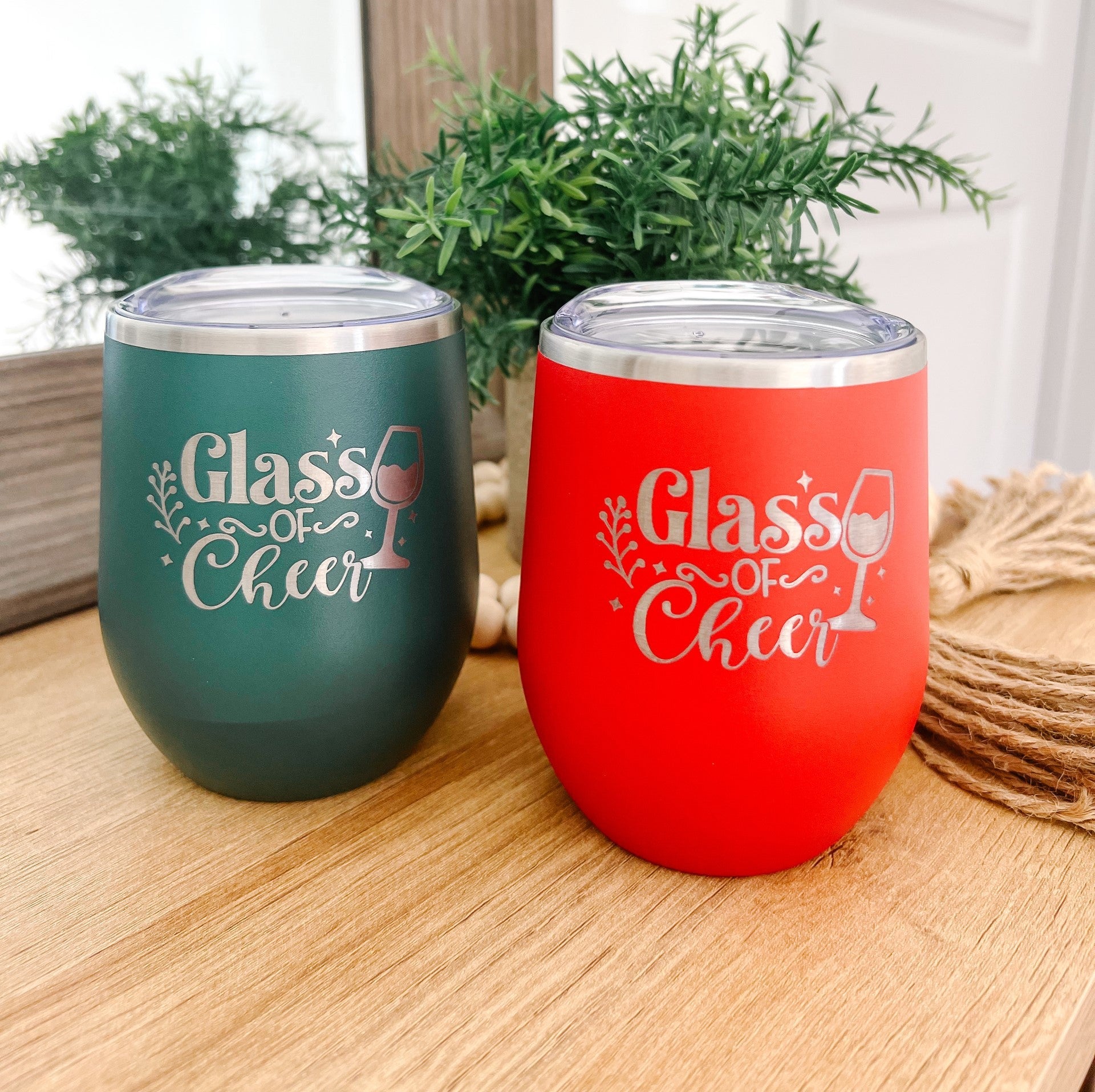 Christmas Wine Tumbler ("Glass of Cheer")